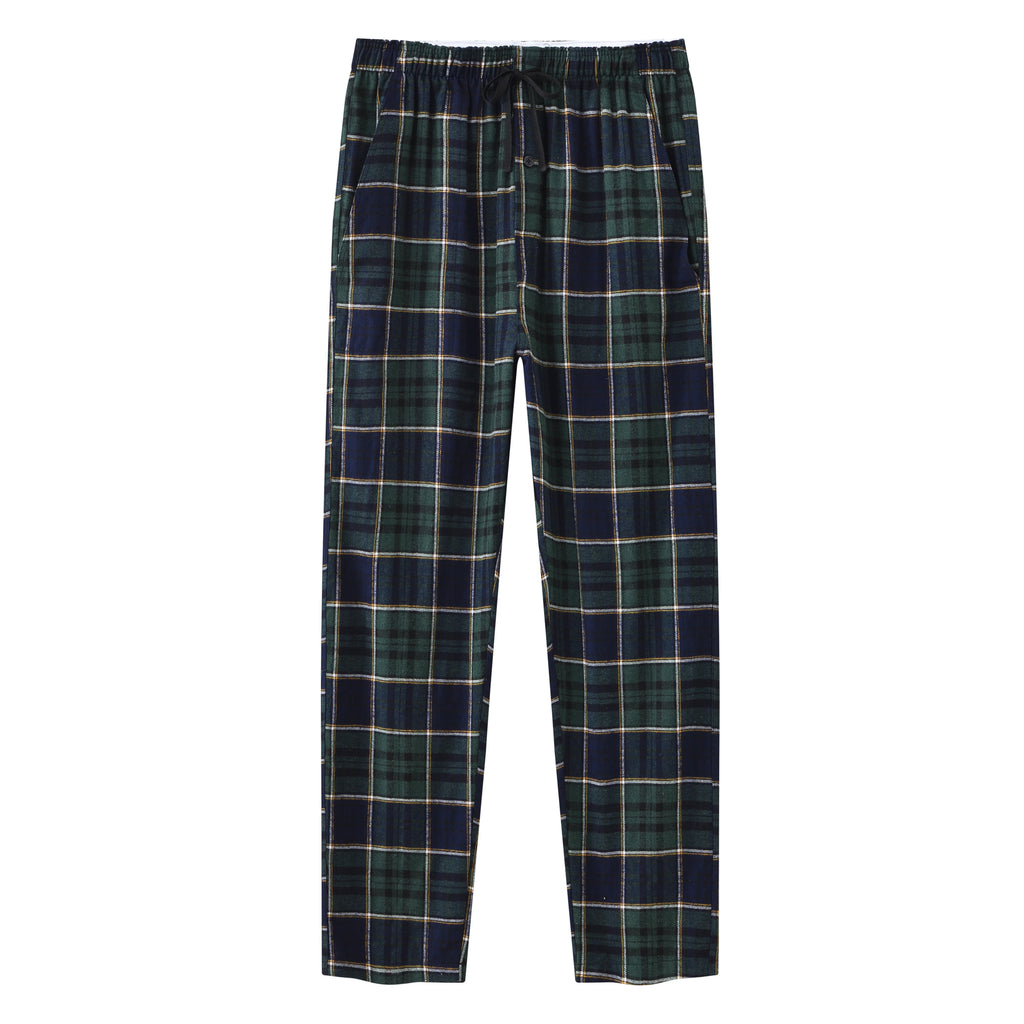 3Pcs Men's Plaid Pajama Sleeping Pants, Plaid Print Long Pajama Pants Sleepwear Set with Elastic Waist for Homewear