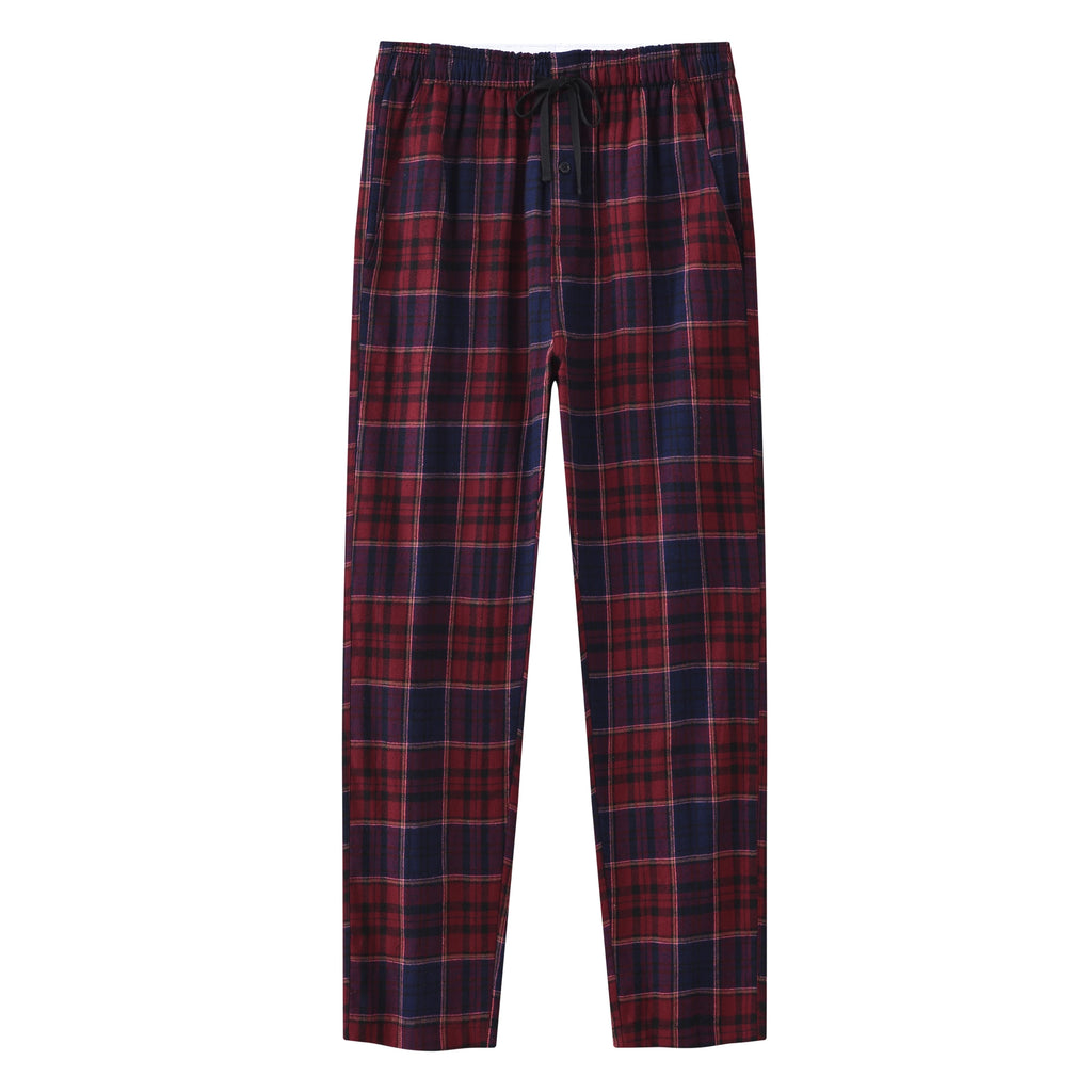 3Pcs Men's Plaid Pajama Sleeping Pants, Plaid Print Long Pajama Pants Sleepwear Set with Elastic Waist for Homewear