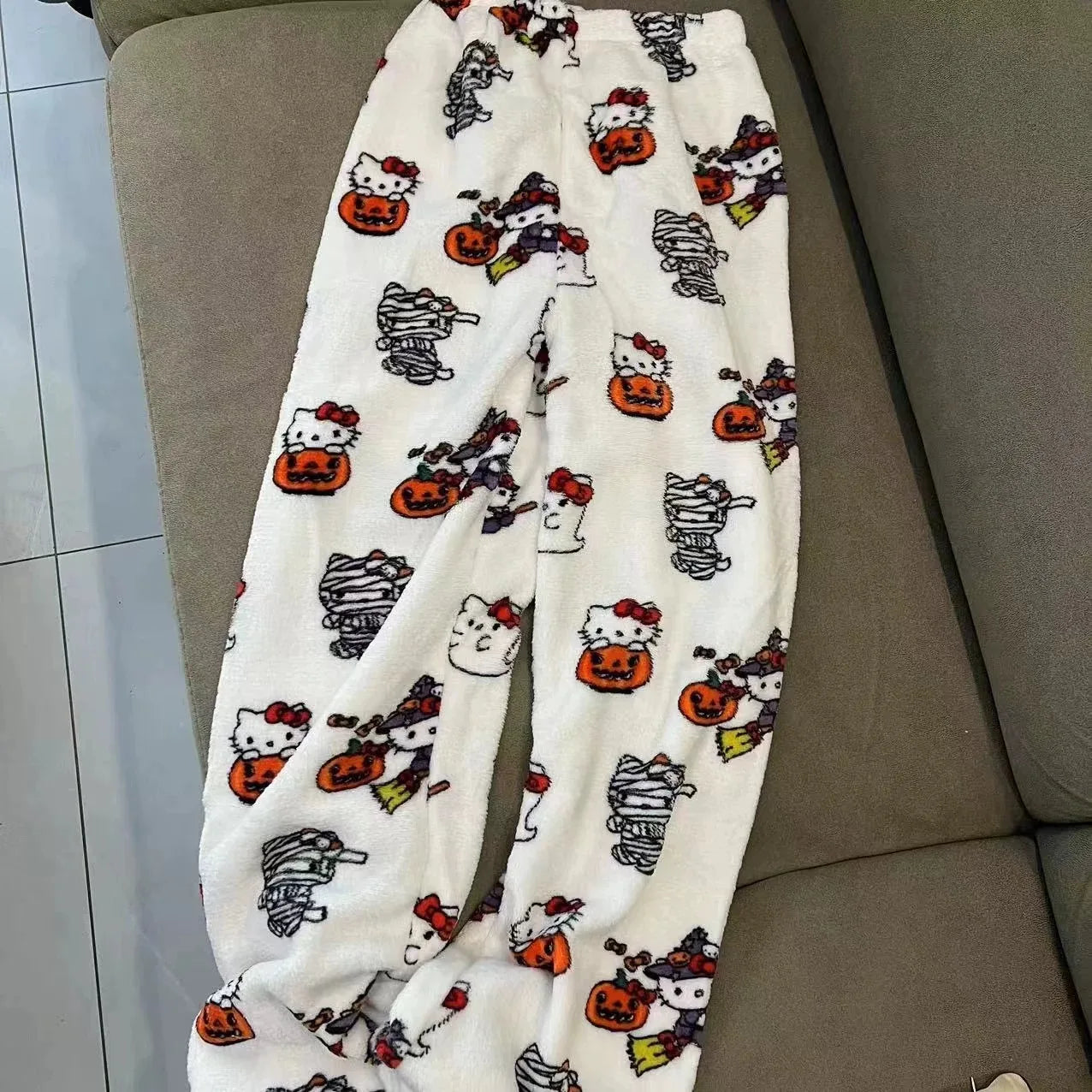 Christmas Hello Kitty Pajama Pants Anime Loose Pants Cartoon Couple Loungewear Women Leisure Home Trousers