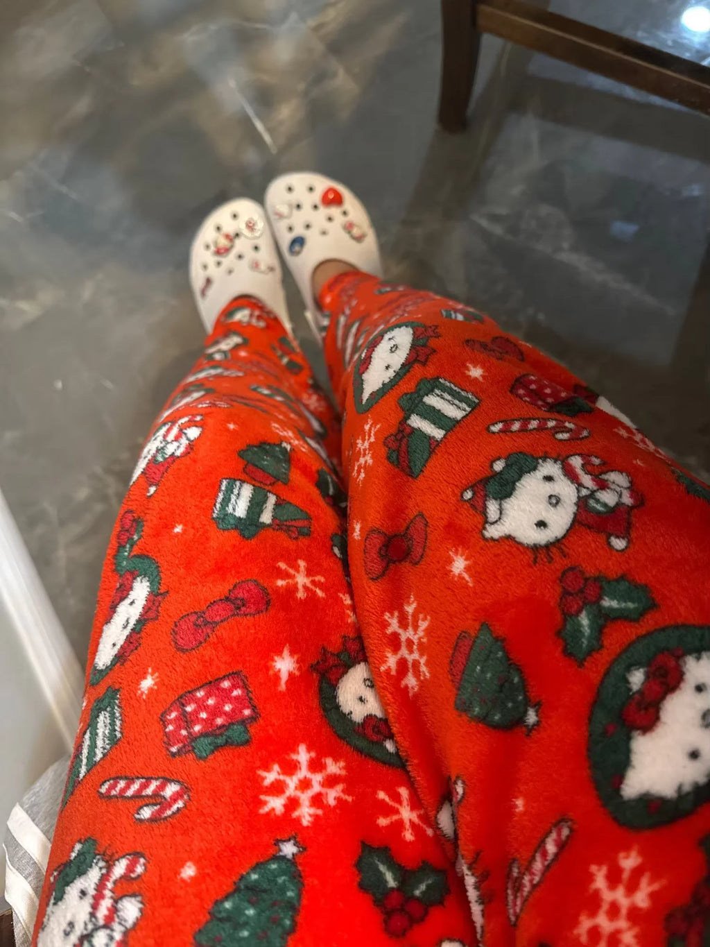 Christmas Hello Kitty Pajama Pants Anime Loose Pants Cartoon Couple Loungewear Women Leisure Home Trousers