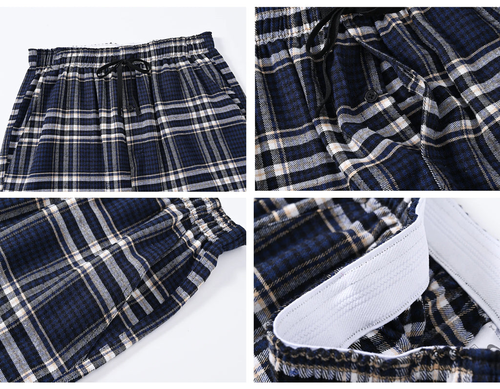 3Pcs Men's Plaid Pajama Sleeping Pants, Plaid Print Long Pajama Pants Sleepwear Set with Elastic Waist for Homewear