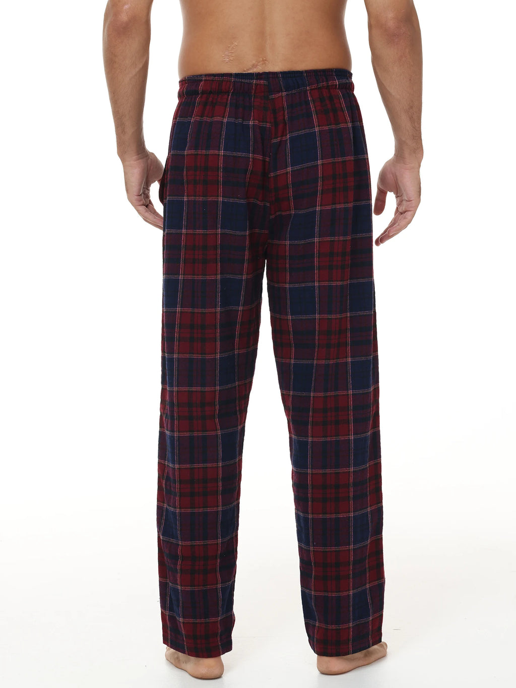 3Pcs Men's Plaid Pajama Sleeping Pants, Plaid Print Long Pajama Pants Sleepwear Set with Elastic Waist for Homewear