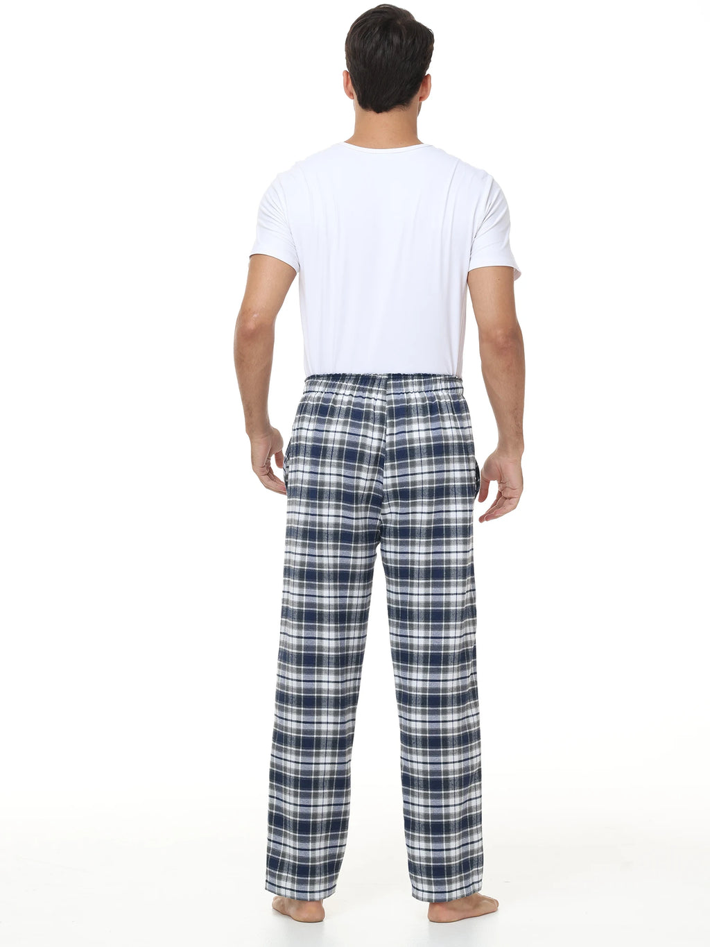 3Pcs Men's Plaid Pajama Sleeping Pants, Plaid Print Long Pajama Pants Sleepwear Set with Elastic Waist for Homewear