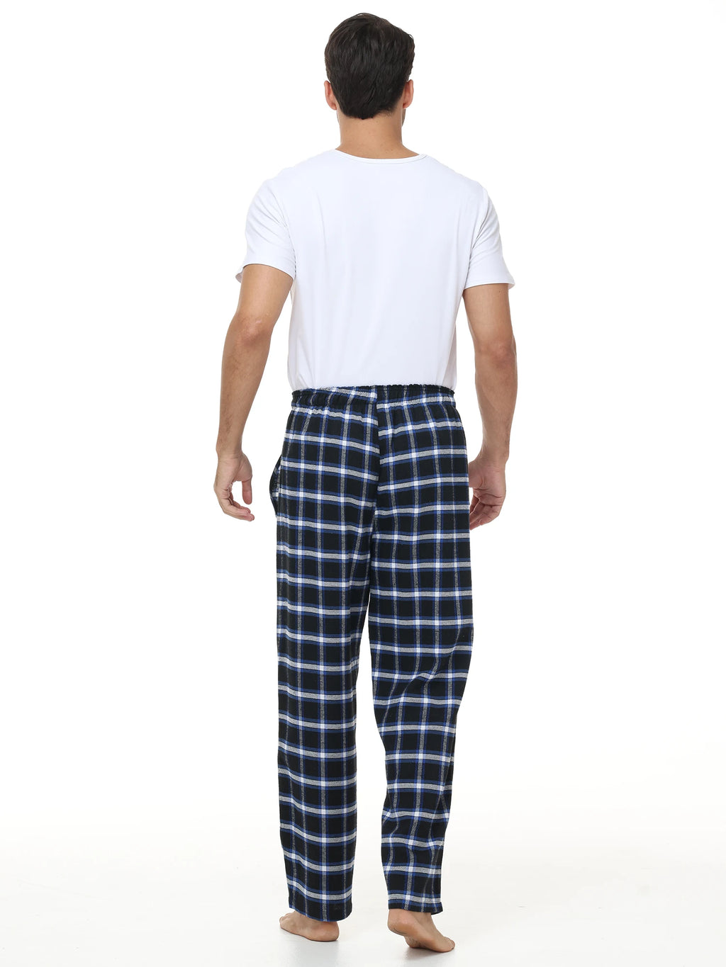 3Pcs Men's Plaid Pajama Sleeping Pants, Plaid Print Long Pajama Pants Sleepwear Set with Elastic Waist for Homewear