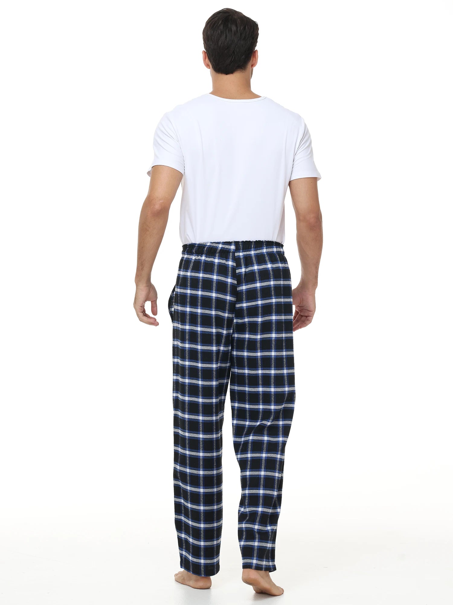3Pcs Men's Plaid Pajama Sleeping Pants, Plaid Print Long Pajama Pants Sleepwear Set with Elastic Waist for Homewear