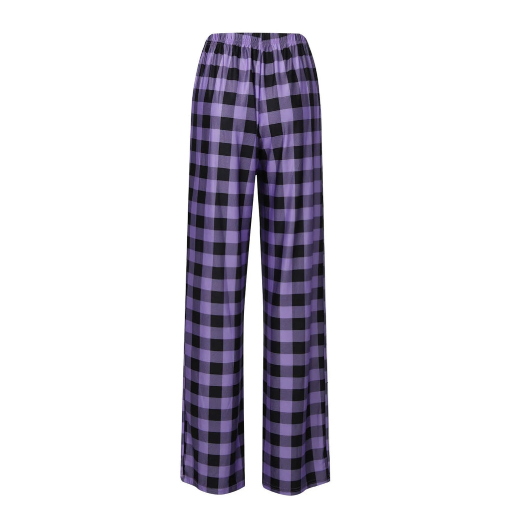 Women Pants Plaid Cotton Loose Ladies Pajama Pants Pyjama Trousers Men Sleep Bottoms Lounge Wear Sleep Lounge Pants Bottoms