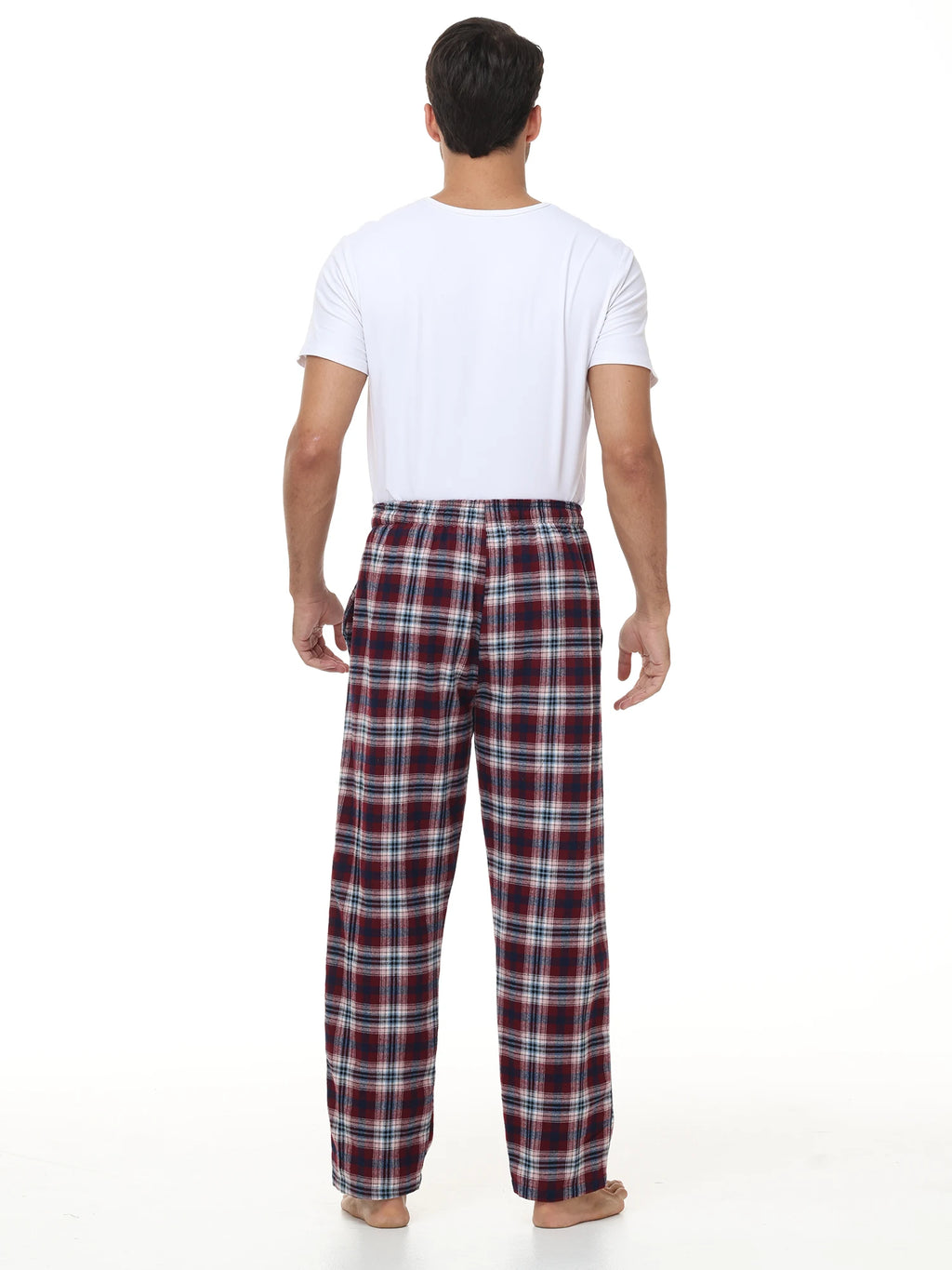 3Pcs Men's Plaid Pajama Sleeping Pants, Plaid Print Long Pajama Pants Sleepwear Set with Elastic Waist for Homewear
