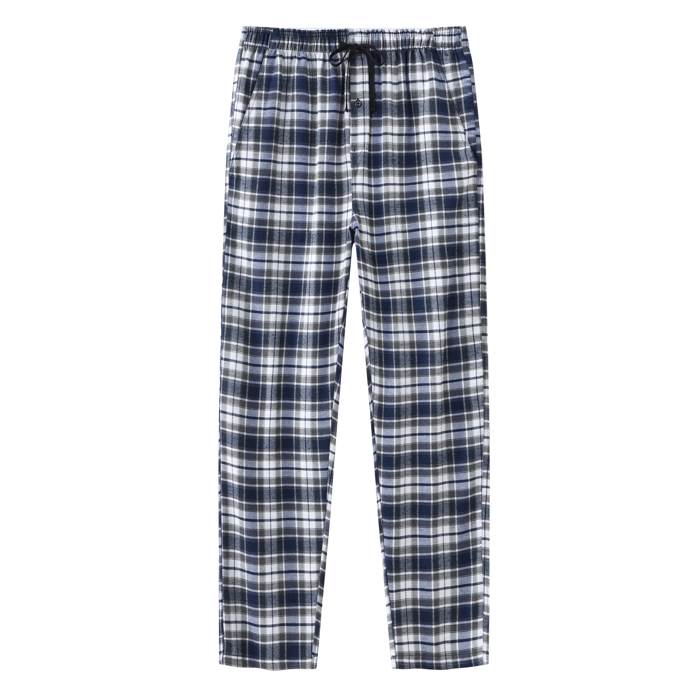 3Pcs Men's Plaid Pajama Sleeping Pants, Plaid Print Long Pajama Pants Sleepwear Set with Elastic Waist for Homewear