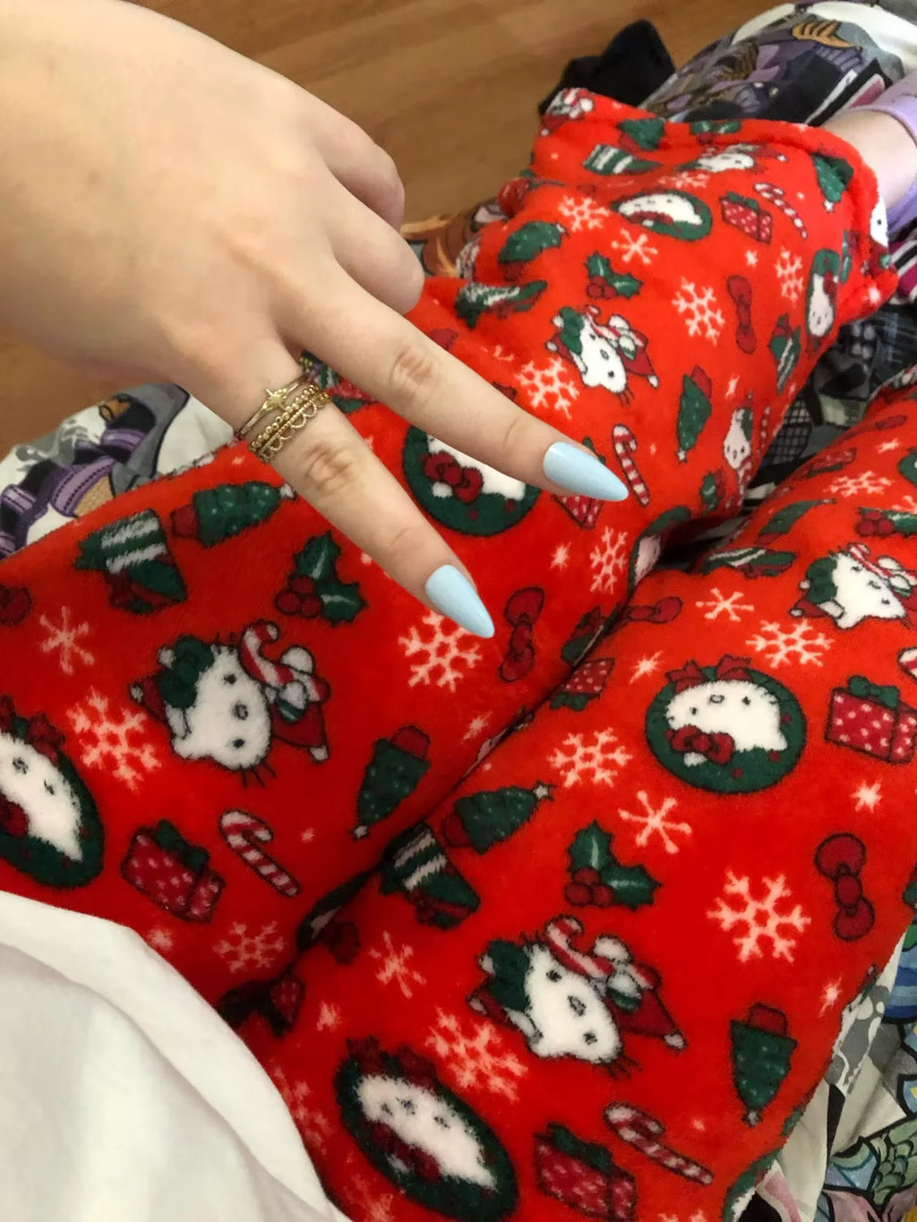 Christmas Hello Kitty Pajama Pants Anime Loose Pants Cartoon Couple Loungewear Women Leisure Home Trousers