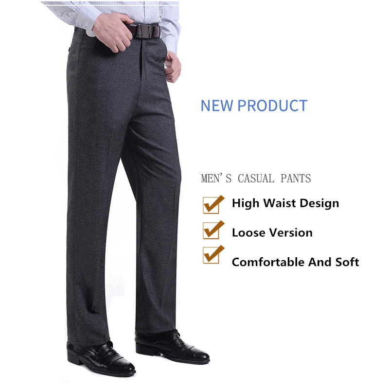 MRMT 2025 Brand Men's Trousers Middle-aged Men Trousers Casual Loose Thin Pants for Male Straight High Waist Man Trouser Pant